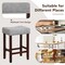 24 Inch Set of 2 Bar Stool with Curved Seat Cushions and Nail Head Trim